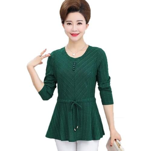 T-shirt For Women 2019 Spring Autumn Bottoming Shirt O-neck Loose Pullover Casual Fashion Long-Sleeve T-Shirt Top Plus Size Q256