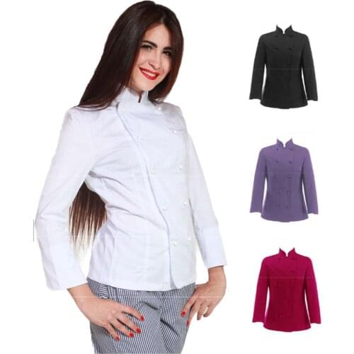 Womens jacket chef kitchen restaurant hotel female colorful slim