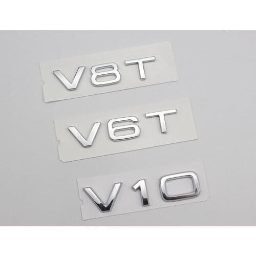 1 Pcs 3D ABS V6T V8T V10 W12 Emblem Fender Side Rear Trunk Badge Car Stickers for Audi TT RS7 SQ5 A8L Car Styling