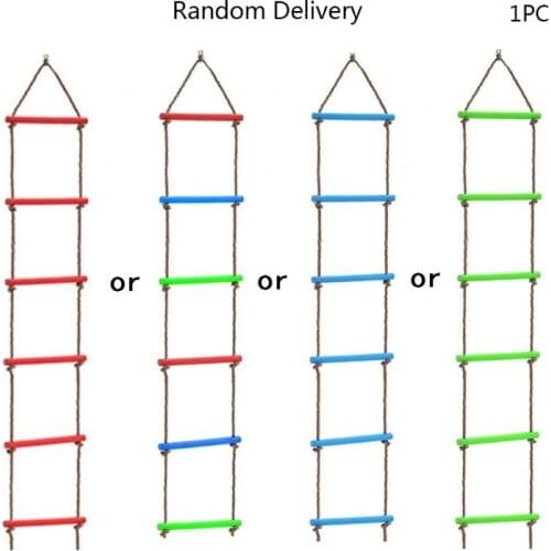 1Pc Wooden Rungs PE Rope Ladder Kids Sport Rope Swing Safe Fitness Equipment Child Climbing Indoor Outdoor Garden Toy