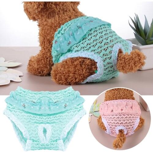 1PC Cute Elasticity Breathable Chiffon Clothes Pet Physiological Pants Dog Panties Puppy Diaper Cat Underwear Pet Supplies