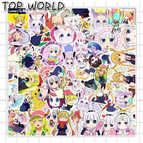 10/50Pcs/set Cartoon Anime Miss Kobayashis Dragon Maid Stickers For Luggage Diy Case Skateboard Decals Laptop Helmet Guitar