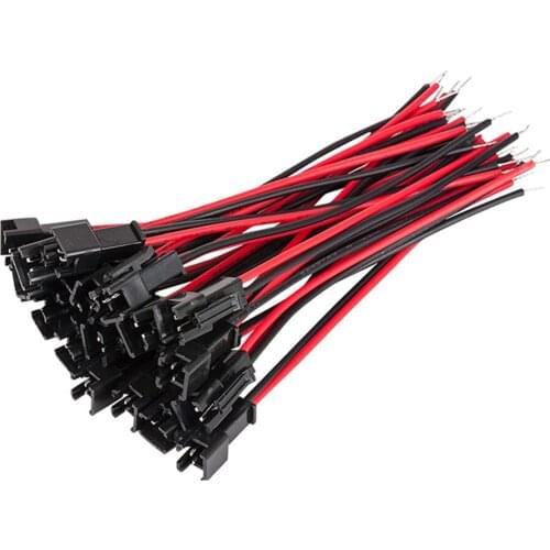 100 pairs /lot 2pin SM JST connector cable for Male to female 10cm length Wire Led Lamp Driver cable LED strip 2 pin Connector