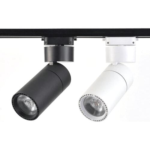 12pcs/lot CREE LED Indoor Lighting Rail Lamps 15W 20W 30W COB LED Track Light Dimmable Warm White for Shop Store Adjustable