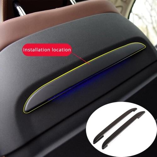 2pcs Carbon Fiber Style ABS Plastic Front Row Seat Rear Decoration Strips Trim for BMW X5 G05 X7 G07 2019 Models Accessories