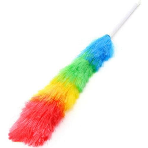 2021 Adjustable Microfiber Dusting Brush Rainbow Feather Duster Air-condition Household Furniture Cleaning Accessories