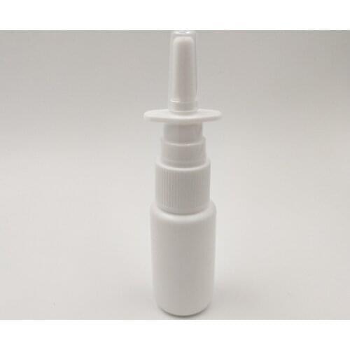 250sets/lot 20ml HDPE White Plastic Nasal Spray Bottle Empty Nose spray bottle with 18/410 Nasal Oral Atomizers Pump