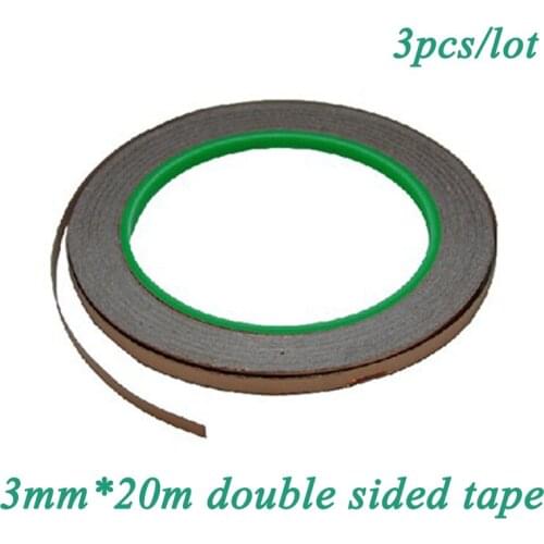3pcs/lot Double Sided Conductive Tape Conductive Copper Foil Tape 3mm*20m