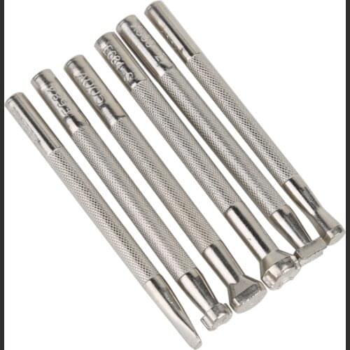 Hand-stitched leather art 6pcs vegetable tanned leather carving printing tool set leather bag carving knock flower household