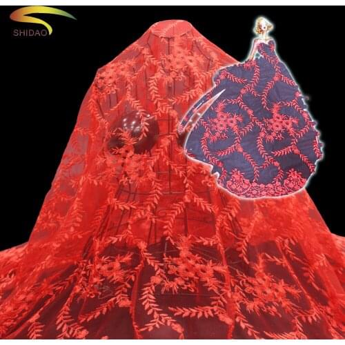 African new arrival eco friendly nylon materials lace embroidery textiles