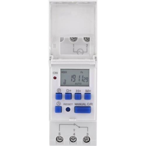 AHC15A LCD Display Weekly Programmable Electronic Relay Time Switch 16on&16off Timer Rail Mounting Industrial Timer