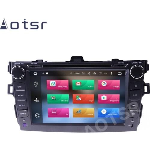 AOTSR Car Player 2 Din Android 10 For Toyota Corolla 2007 - 2013 Auto Radio Coche GPS Navigation DSP Autostereo 7" IPS HD Unit
