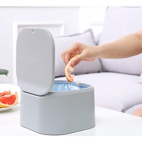 BASUPPLY 1PC Mini Office Waste Bin Desktop Garbage Paper Basket Car Waste Bin Table Living Room Trash Can Home Accessories