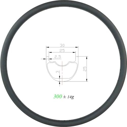 300g 650B MTB XC SL 30mm tubeless carbon rim 25mm deep 24 28 32 Holes 27.5er clincher hookless wheel 24H 28H 32H UD matte glossy