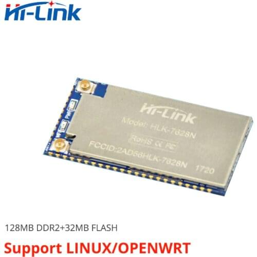 Free shipping 16pcs/lot UART embedded wifi wireless mt7628 openwrt module RAM128m flash 32M Ethernet Router Module HLK-7628N