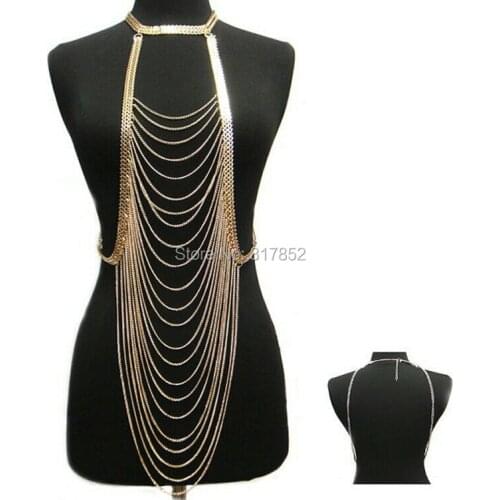 FREE SHIPPING New BY471 Women Gold Chains W Chains Layers Longer Chains Jewelry 2 Colors