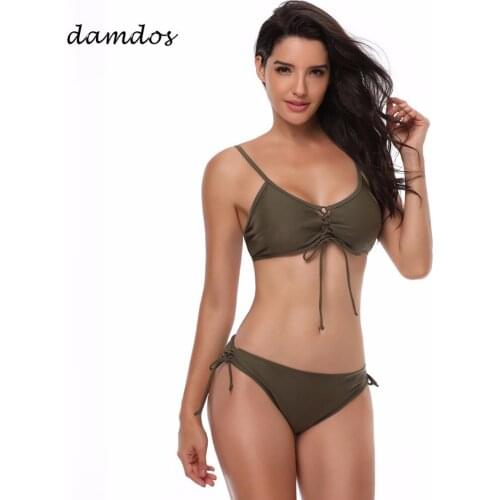 Bikini 2018 Women Swimsuit Swimwear Beachsuit Sexy Triangle Strap Biquini Bathingsuit Body SwimWear Push up Two-piece Bikini Set