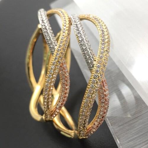 Lanyika Fashion Jewelry Simple Lines Cross Big Ear Loops Micro Plated Wedding Anniversary Earrings Luxury Bridal Daily Best Gift