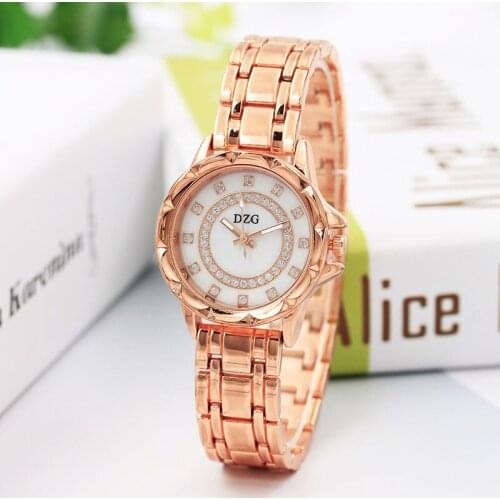 New Fashion Ladies Watch Concentric Circle Diamond Scale Steel Band Watch Ladies Quartz Watch