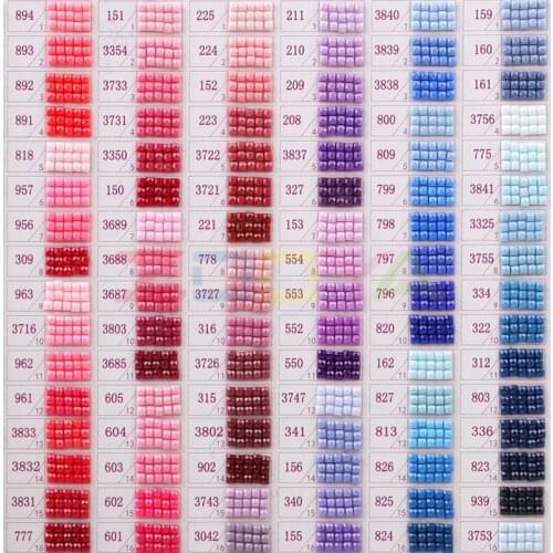 Color contrast full range 447 DMC diamond color card Rhinestone color identification card square/round diamond comparison 8Sk05