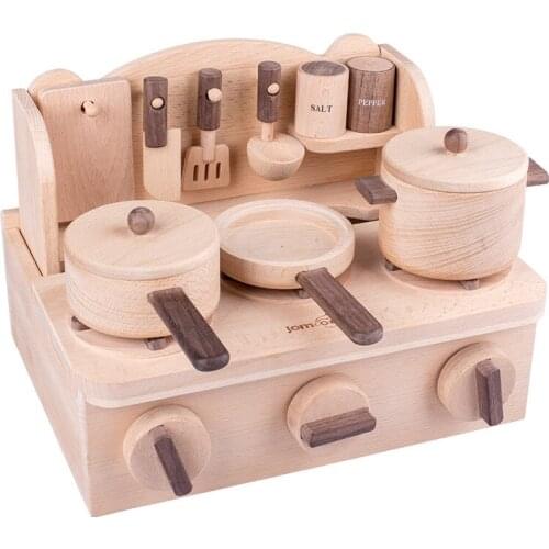 Wooden Kitchen Simulation Of Each Family Gas Stove Mini Stove Childrens Kitchenware Early Education Cooking Set Toys