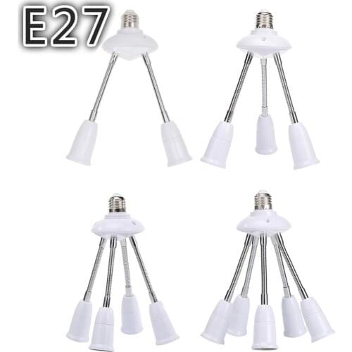 E27 Splitter 2/3/4/5 Heads Lamp Base Adjustable LED Light Bulb Holder Adapter Converter Socket Multi-conversion Lamp Bulb Holder