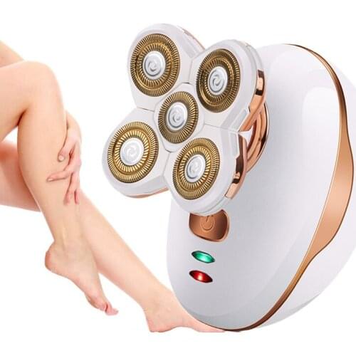 JINDING Electric Rotary Shaver Floating 5 Head USB Rechargeable Electric Razor Womens Cordless Beard Trimmer Bikini Trimmer