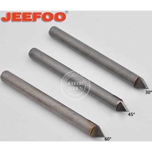 30/45/60 Stand Degree 6mm Tungsten Carbide Milling Cutter Bit Soft Metal/Marbles/Stone Carving Tools, V Carving CNC Router Knife