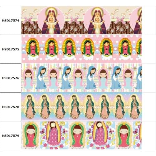 HSDCraft New Mexico Religion Style Printed Grosgrain Ribbon Party Decoration 10 Yards DIY Bow Material Handmade 38MM 75MM Hot