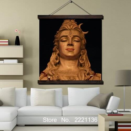 Cute Shiva HD Print Scroll Paintings Wall Art Printed Hanging Framed Canvas Painting Modern Home Decoration