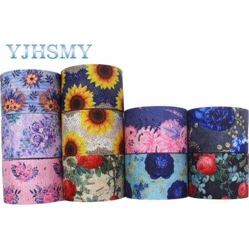 YJHSMY I-191123-2578,38mm 10yards Various spring flowers cartoon grosgrain Ribbons,bow cap,Clothing,Party DIY Decorations
