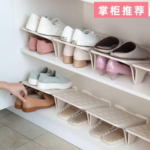 Creative shoe holder home bedroom space shoe rack double plastic shoe storage rack shoe box stackable shoe boxes