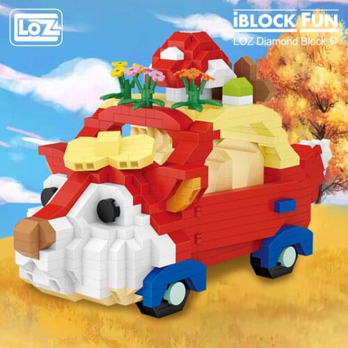 LOZ miniature particles small building blocks fox car cartoon animal assembled toy model adult leisure