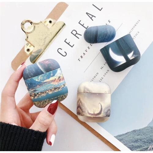 Moon Flower Soft Earphone Case For Apple Airpods 1 2 Cover Hard Protective Cover Airpods Luminous Headphone Box Case