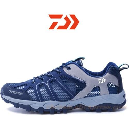 Daiwa New Mens Aqua Upstreams Shoes Quick-drying Breathble Fishing Shoes Women Hole PU Insole Anti-slip Water Shoes Hiking Shoe