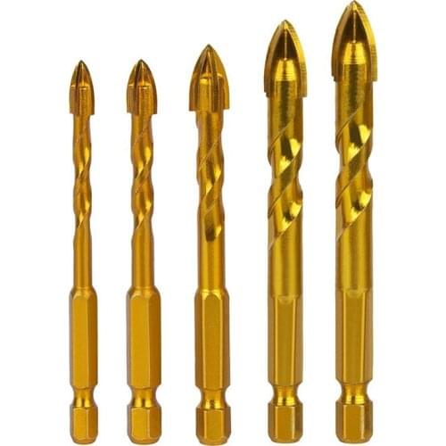 Drill Bit Set For Tile,Concrete,Brick,Glass,Plastic And Wood,5 Pcs(5Mm.6Mm.8Mm.10Mm.12Mm)Tile Drill Bit Tungsten Carbide Tip Bes