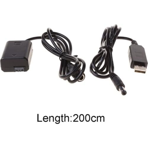 NP-FW50 Battery Eliminator USB Power Supply Cable Dummy Battery for -Sony a3000 a5000 a7R a7S a6000 a6500 A7RII E56B