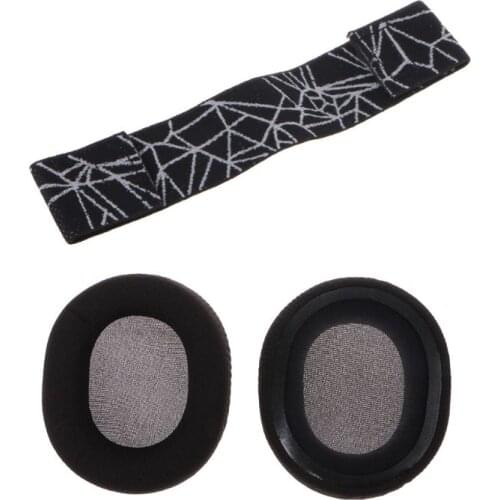 Foam Earpads Ear Pads Sponge Cushion Replacement Elastic Head Band Headband for SteelSeries Arctis 3/5/7 Gaming Headset