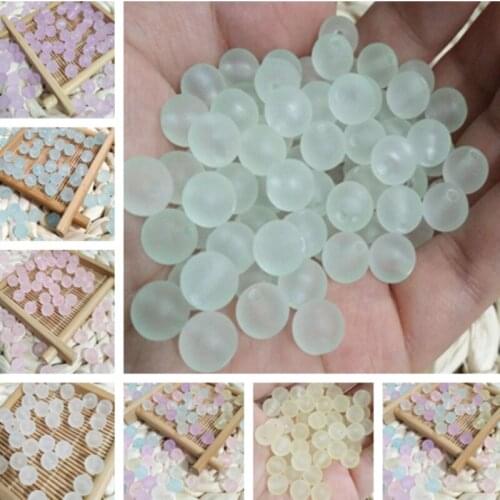 Macaron Candy Color Acrylic Frosted Rubber Beads DIY Jewelry Accessories Furniture Curtain Fabric Decoration 8mm*50pcs