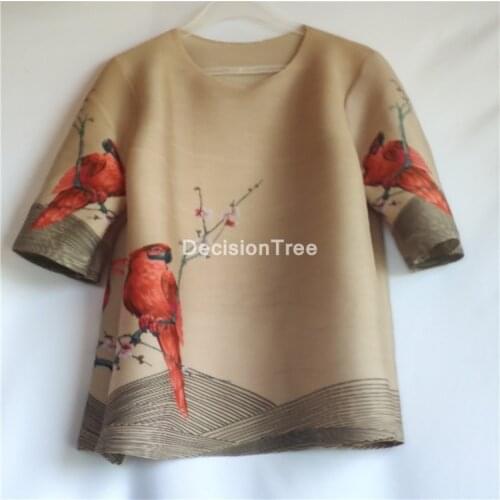 2021 chinese traditional clothing women classic print tang suit qipao hanfu vintage pleated blouse traditional cheongsam blouse