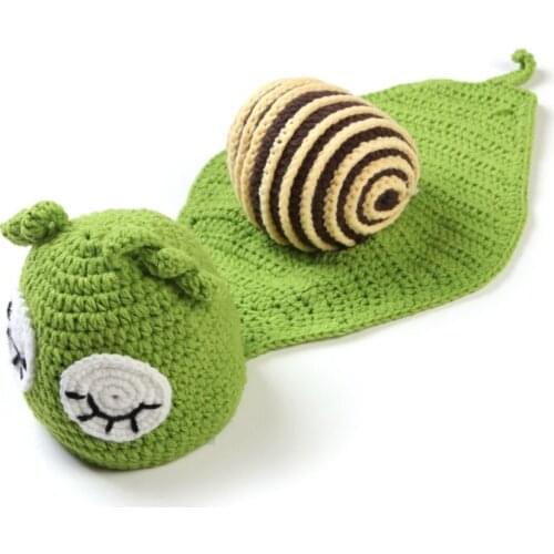 Baby Snail Photography Prop Newborn Girls Boys Birthday Party Knit Costume Kit