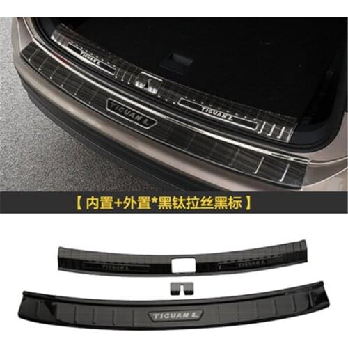 High Quality Stainless Steel Rear Bumper Protector Sill Trunk Tread Plate Trim For 2019 Tiguan L Car Styling