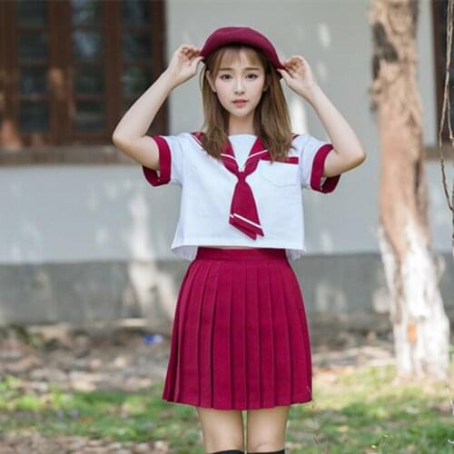 Japanese Uniforms Navy Sailor Suit For Women Kansai Students Short sleeve Costume School Uniform For Girls
