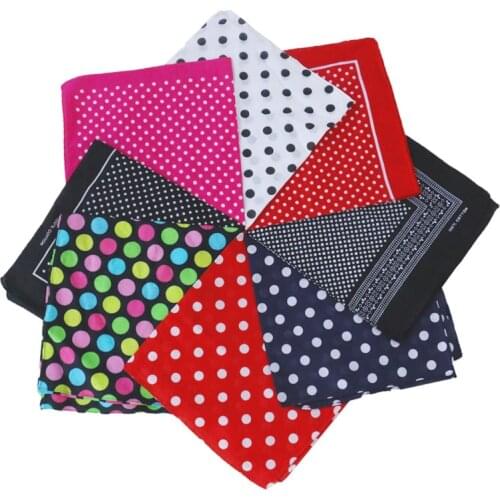 Women Foulard Solid Dots Hip Hop Cotton Bandana Square Scarf Headband Wristband Black Paisley Gifts Pirnt For Men/Boys/Girls