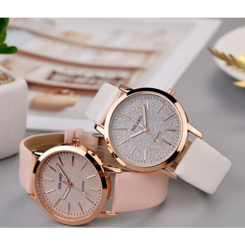 Women Fashion Watches New YOLAKO Womens Simplicity Casual Quartz Leather Band Watch Analog Wrist Watch Gift Montre Femme