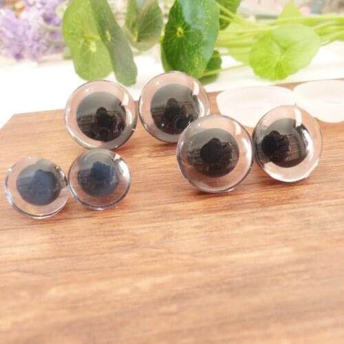 20pcs/lot 16mm-20mm-25mm clear trapezoid plastic safety toy eyes & white hard washer--size option