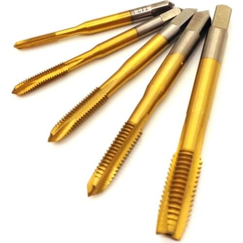 5pcs/set M3-M8 HSS Metric Straight Flute Thread Screw Tap Plug Tap High Quality