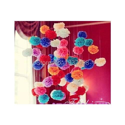 50 Pcs 18" 45CM Tissue Paper Pom Poms Honeycomb Balls Paper Flowers Wedding Decoration Flower Pom Poms 30 Colors Available