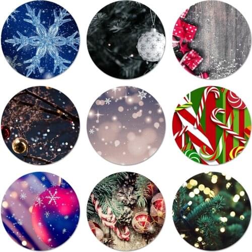58mm Winter Merry Christmas Colorful Cute Icons Pins Badge Decoration Brooches Metal Badges For Backpack Decoration