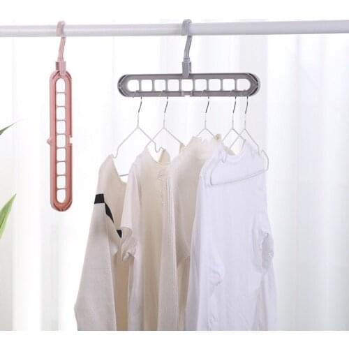 9-Hole Rotating Folding Hanger Space Saving Hanger Multifunctional Folding Magic Hanger Drying Rack Scarf Clothes Storage